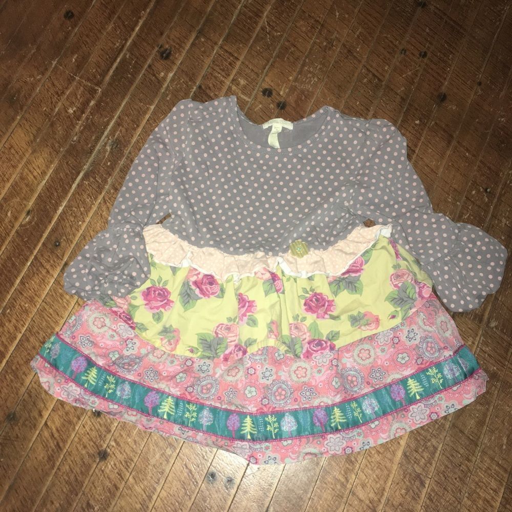 Madilda Jane size 4 ruffled polka dot/floral dress